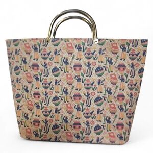 Vintage Folk Art Tapestry Tote – Collector Bohemian Statement Bag